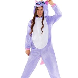 Magical Purple Unicorn Girls Costume Onesie - 3-4