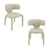 Yvon 2pc Set Boucle Fabric Dining Chair Ivory