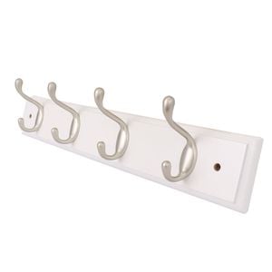 Syneco White Board 4 Hooks Coat Rack
