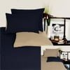 Hotel Living Reversible 100% Cotton Jersey Quilt Cover Set Black Latte - Queen