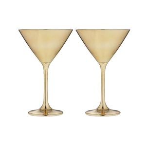 Tempa Aurora 2 Piece Martini Glass Set 190ml  18X11.6X11.6cm  - Gold