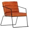 vidaXL Armchair Sofa Tub Chair Bedroom Living Room Office Tan Real Leather
