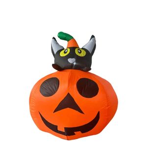 Lifebay Halloween Inflatable Pumpkin Cat Outdoor LED Decoration