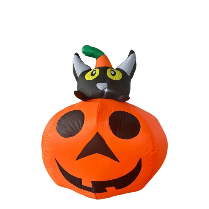 Lifebay Halloween Inflatable Pumpkin Cat Outdoor LED Decoration