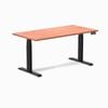 Desky Dual Red Cedar Softwood Sit Stand Desk 150x75cm Matte Black Frame Leg