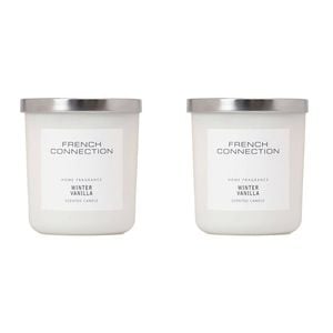 2PK French Connection Winter Vanilla 1 Wick 30hr Small Candle 158g