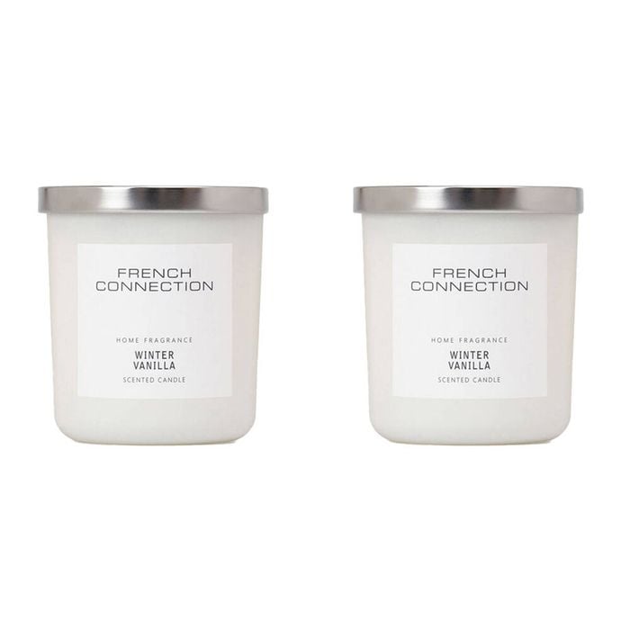2PK French Connection Winter Vanilla 1 Wick 30hr Small Candle 158g