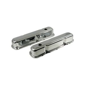 Chromed Steel Chrysler Small Block Late 318 340 360 Rocker Covers, No Logo