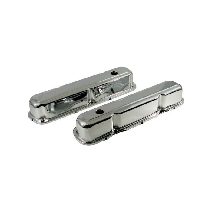 Chromed Steel Chrysler Small Block Late 318 340 360 Rocker Covers, No Logo