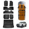 3d Floor Mats Boot Liner Set For Ldv D90 2025-onwards All Weather Heavy Duty Cargo Kick Mats Back Seat Protector Cover