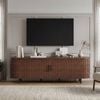 Advwin 160cm TV Unit Cabinet w/ Fluted Sliding Door & Storage Shelves Entertainment Center TV Stand Walnut
