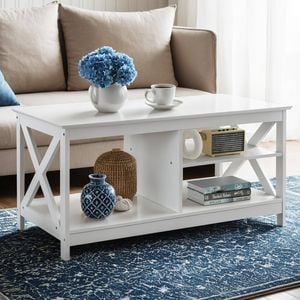 Artiss Coffee Table White 90cm
