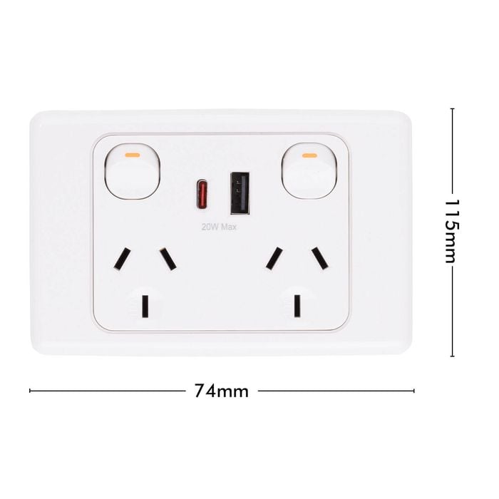 DETA 6000 Double Power Point With USB A+C