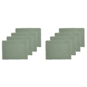 2x 4pc Ecology 100% Cotton Fray Dining Table Placemats Set 38x53cm Midday
