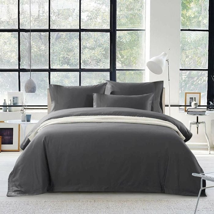 Ramesses 1500TC 100% Egyptian Cotton Quilt Cover Set | Queen - Charcoal