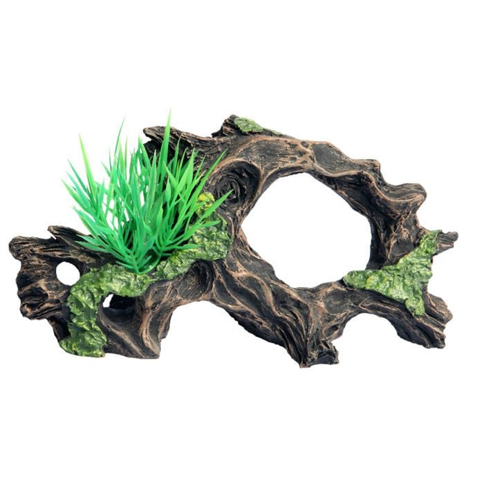 Aqua One Driftwood With Plant Ornament (37888)