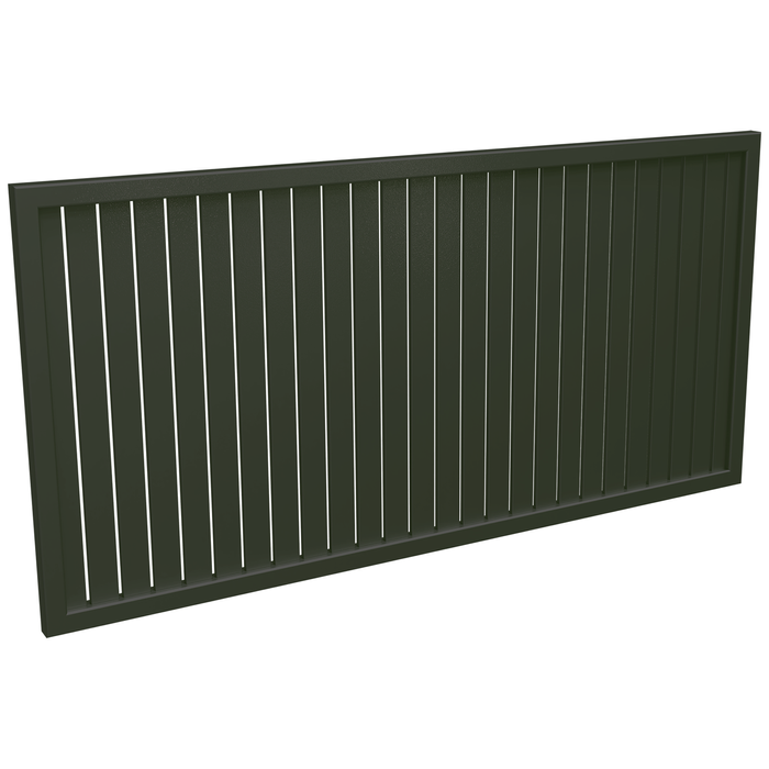 ProtectorAl 1001 - 2000 x 300 - 1000mm Woodland Grey Vertical 9mm Gap Aluminium Welded Slat Panel