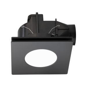Mercator 240mm Black DIY Plug-In Square Exhaust Fan with Tri-Colour LED Light