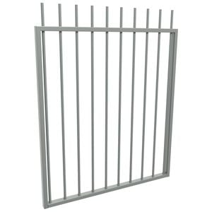 ProtectorAl 975 W x 1200mm H Palladium Silver Aluminium Picket Top Pool Gate