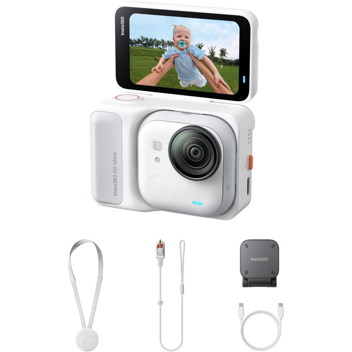Insta360 GO Ultra Tiny Hands-Free 4K Camera - Standard Bundle Arctic White