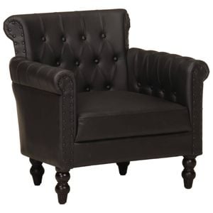 vidaXL Armchair Black Real Goat Leather Single Sofa Living Room Furniture