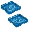Caterrax Set Of 2 Commercial Dishwasher Open Cup Rack 500x500x100mm Blue