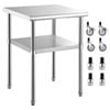 Vevor 61x61x91.4cm Stainless Steel Prep Table Silver Heavy Duty Metal for cooking