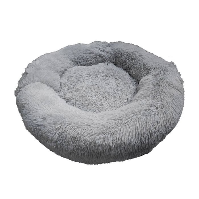 Prestige Pet Snuggle Buddies Calming Cuddler Plush Dog Bed Grey 80cm