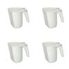 4PK AgBoss Pet and Livestock Plastic Food Scoop FeedMaxx 0.5kg White