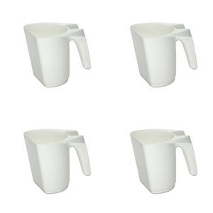 4PK AgBoss Pet and Livestock Plastic Food Scoop FeedMaxx 0.5kg White