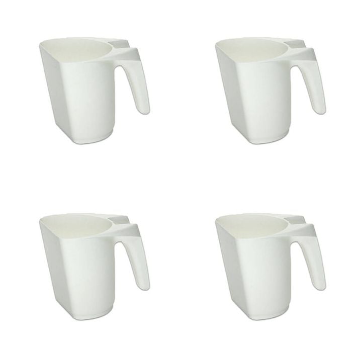 4PK AgBoss Pet and Livestock Plastic Food Scoop FeedMaxx 0.5kg White