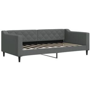 vidaXL Day Bed Single Size Couch Bed Single Bed Dark Grey 92x187 cm Fabric