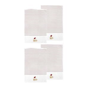 Ladelle Mr & Mrs Christmas Hat Set of 4 Cotton Kitchen Towels 45 x 70cm