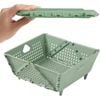 Catzon 2 Pcs Collapsible Colander Plastic for Pasta Fruit Vegetables-Green