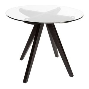 Sk Designer Living | Amber Collection | Round Glass Dining Table | 90cm - Black