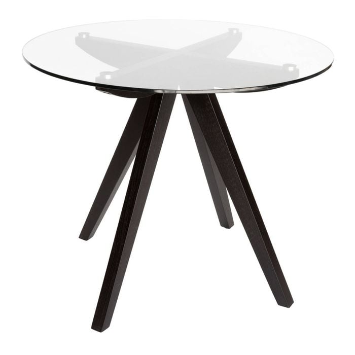 Sk Designer Living | Amber Collection | Round Glass Dining Table | 90cm - Black
