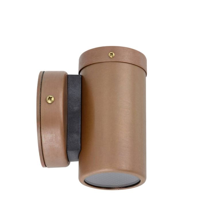 CLA Lighting GU10 Exterior Wall Pillar Single Fixed Spot Light (Aged Copper) IP54