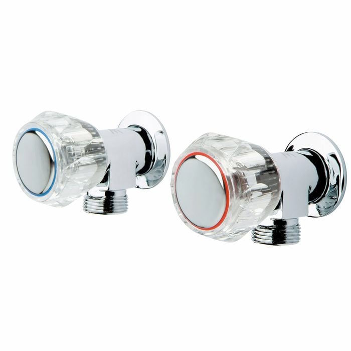 Foreno Chrome Espree Washing Machine Taps - Suits All Pressure