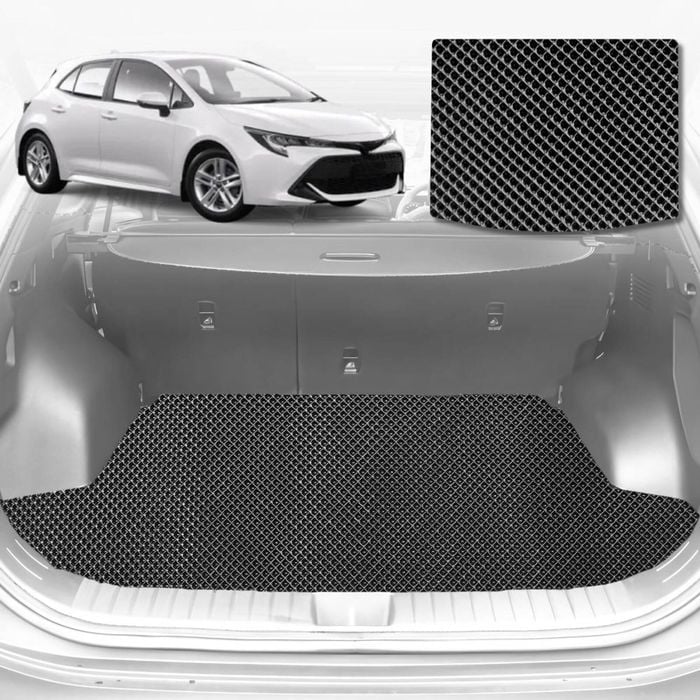 6D Diamond Car Boot Mat for Toyota Corolla Hatch (E160/170/180)2013-2018-Cargo Mat-Black-Outback GT