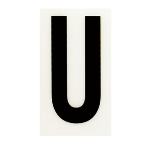 Sandleford 85 x 55mm U Black and White Self Adhesive Letter