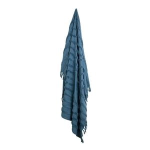 J Elliot Home Zen Luxury Fringe Throw 130 x 160cm Steel Blue