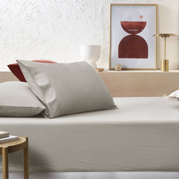 Accessorize Stone Washed Cotton Fitted Sheet Set Stone - KSB