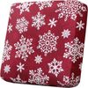 Smarcute 1 Seater Christmas Velvet Cushion Seat Cover for Sectional Armchair Red Snowflakes