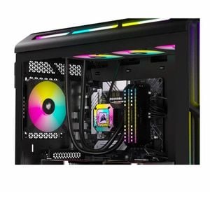Corsair Af Slim Series, Af120 Rgb Slim White, 120mmx15mm Fluid Dynamic Bearing Rgb Pwm Fan, Dual Pack With Lighting Node Core