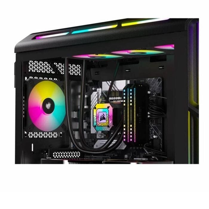 Corsair Af Slim Series, Af120 Rgb Slim White, 120mmx15mm Fluid Dynamic Bearing Rgb Pwm Fan, Dual Pack With Lighting Node Core