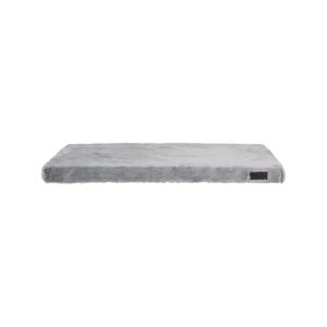Baxter Bone Grey Faux Fur Plush Removable Cover Crate Mat - Medium