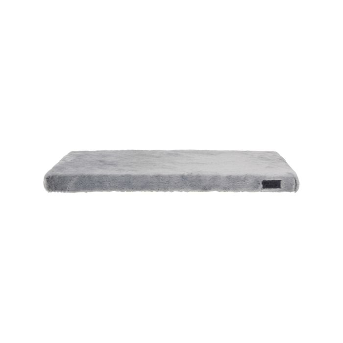 Baxter Bone Grey Faux Fur Plush Removable Cover Crate Mat - Medium