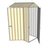 Build-a-Shed 0.8 x 1.5 x 2.1m Gable Single Hinged Door Shed with Single Hinged Side Door - Cream