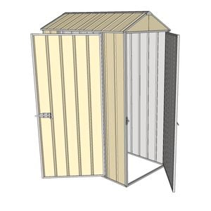 Build-a-Shed 0.8 x 1.5 x 2.1m Gable Single Hinged Door Shed with Single Hinged Side Door - Cream