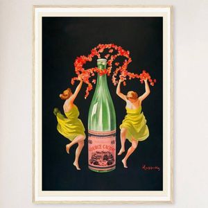 Galrie Evian Cachat Vintage Mineral Water Poster by Leonetto Cappiello for Home Décor, Wood Frame, A4 21 x 30cm (8 x 12inch)